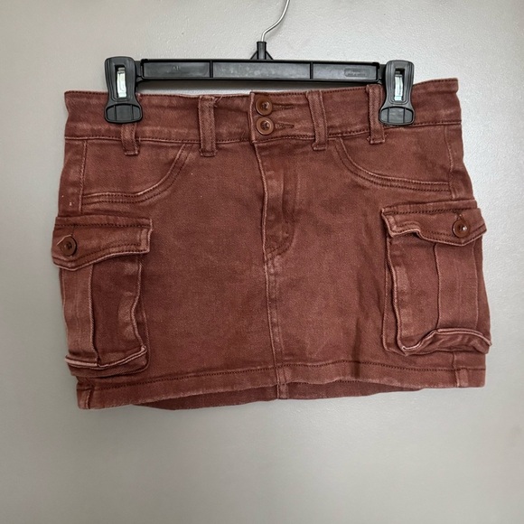 Brown Cargo Mini Skirt - Picture 6 of 8